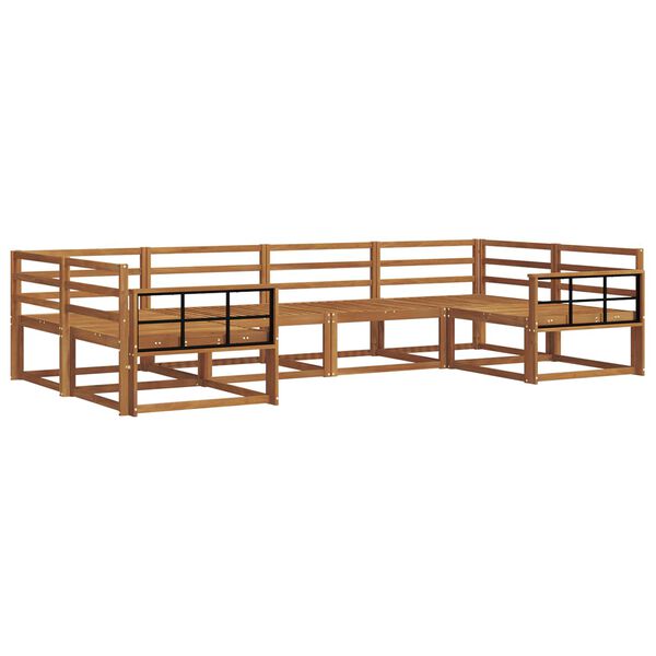 vidaXL Āra dīvānu komplekts 6 pcs Dabiska Cietā akācijas koks