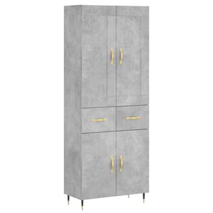 vidaXL augstais skapis, pelēks, 69,5x34x180 cm, inženierijas koks