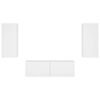 vidaXL TV sienas skapī&scaron;i ar LED, 3 gab., balti