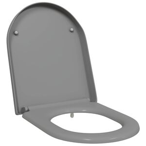 vidaXL Tualetes sēdeklis Pelēka 49 x 36 x 4 cm Duroplast