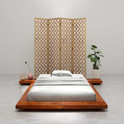 vidaXL gultas rāmis, japāņu stils, akācijas masīvkoks, 100x200 cm