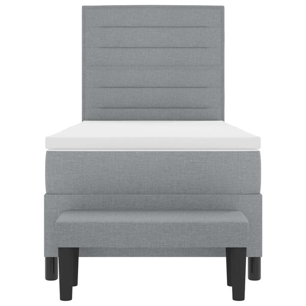 vidaXL Kastītes atsperu gulta Gai&scaron;i pelēks 80 x 200 cm audums