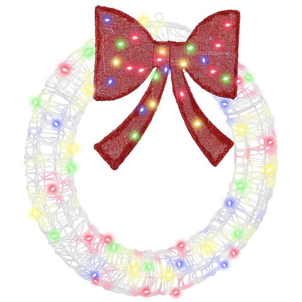 vidaXL Vainags su 60 LED Daudzkrāsains 75 cm Akrils