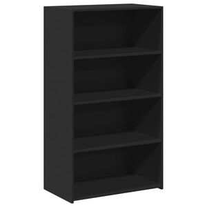 vidaXL augstais skapītis, melns, 70x41x124 cm, inženierijas koks
