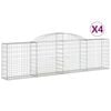 vidaXL arkveida gabiona grozi, 4 gb., 300x30x80/100cm, cinkota dzelzs