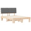 vidaXL Gultas rāmis ar polsterētu galvas balstu Gai&scaron;i pelēks