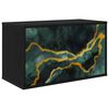 vidaXL Sienā montējams TV skapis WIJHE 69 x 33 x 40 cm Melns ozols