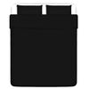 vidaXL gultasveļas komplekts, kokvilna, melns, 200x200/80x80 cm