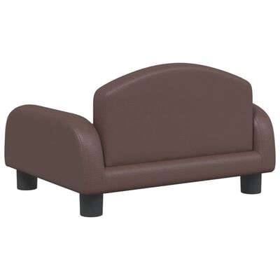 vidaXL bērnu dīvāns, brūns, 50x40x30 cm, mākslīgā āda