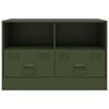 vidaXL TV skapītis, 67x39x44 cm, tērauds, olīvu zaļš