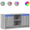 vidaXL TV skapītis ar LED, pelēks, 100x34x50 cm, inženierijas koks
