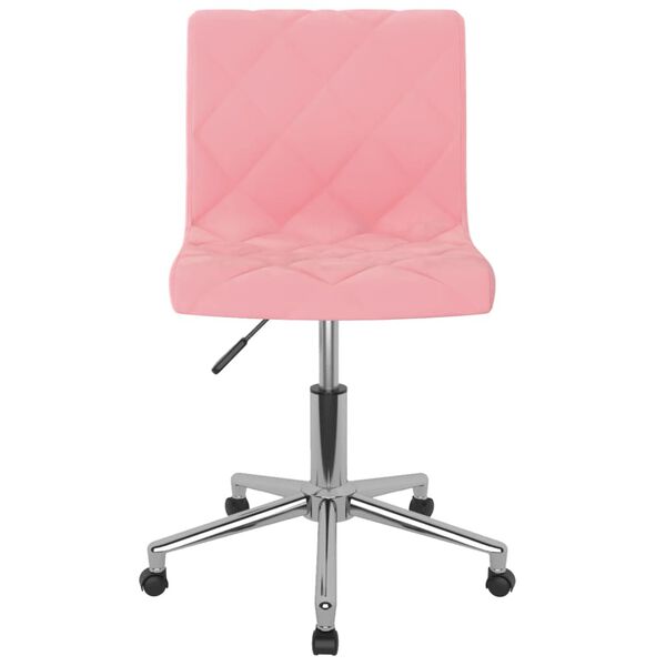 vidaXL grozāmi virtuves krēsli, 2 gab., rozā samts