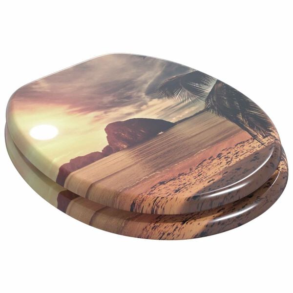 vidaXL Tualetes sēdeklis Oranža 44 x 38 cm MDF plāksne