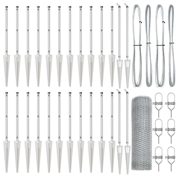 vidaXL Žoga āķis Sudraba 50 x 0,5 m (25 mm siets) Tērauds