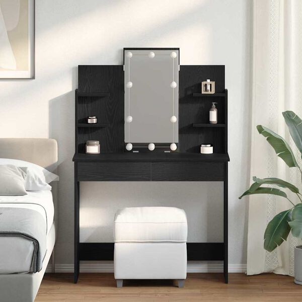 vidaXL Dressing galds Melns ozols 96 x 40 x 142 cm Inženierijas koks