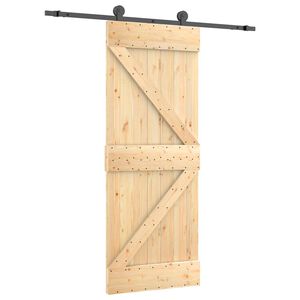vidaXL Slīdo&scaron;ās durvis 70 x 210 cm Cieta priedes koks (neapstrādāts)