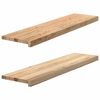 vidaXL palodzes 2 gb., neapstrādāts, 100x25x2 cm, ozola masīvkoks