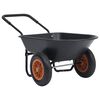 vidaXL ķerra, melna un oranža, 78 L, 100 kg