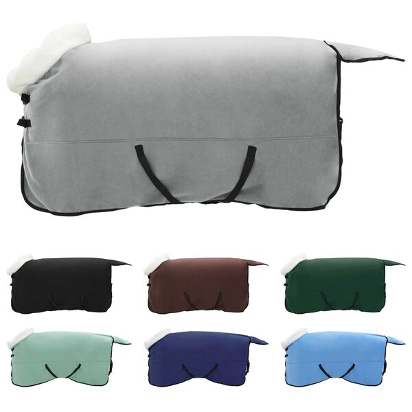 vidaXL Zirgu sega Pilnīgi tum&scaron;i zaļa 165 cm Polāra poliestera