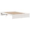 vidaXL gultas rāmis ar galvgali, balts, 120x190 cm, priedes masīvkoks