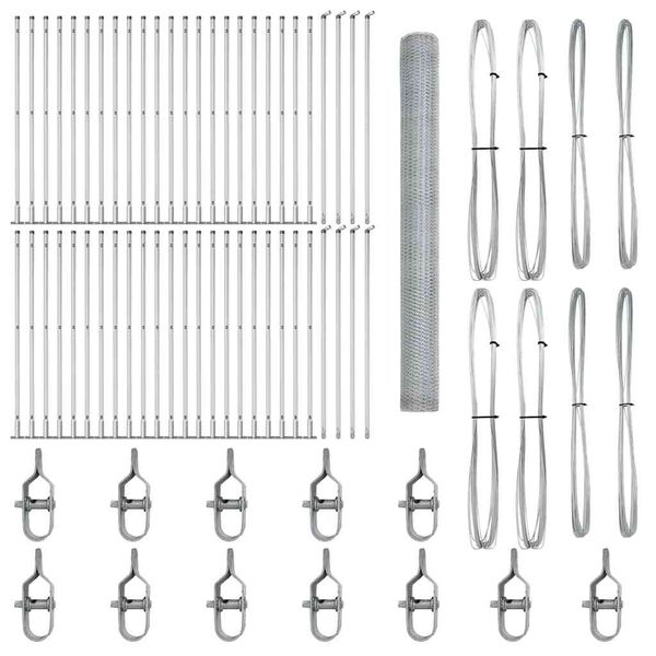 vidaXL Žogs ar stabiem. Sudraba 1.6 x 100 m PVC pārklāts tērauds