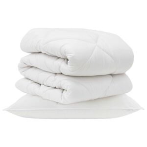 vidaXL Sega ar spilvenu 2 pcs Balts Mikro&scaron;ķiedra