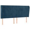 vidaXL galvgalis ar malām, 203x23x118/128 cm, tum&scaron;i zils samts