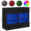 vidaXL TV galdiņ&scaron; ar LED lampiņām, melni, 78,5x30x60,5 cm