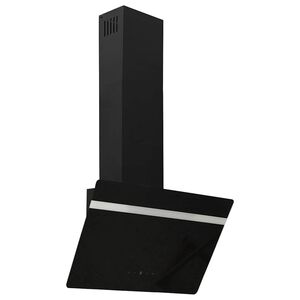 vidaXL tvaika nosūcējs, 60 cm, tērauds, rūdīts stikls, melns