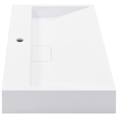 vidaXL izlietne, 80x46x11 cm, minerālu un marmora materiāls, balta