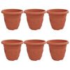 vidaXL Apaļais puķu pods 6 gab. Ķieģeļu sarkans &Oslash; 26 x 21.5 cm