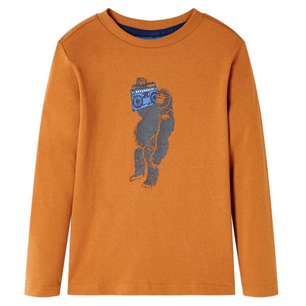 Bērnu krekls ar garām piedurknēm, dzeltenbrūns, 92