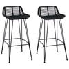 vidaXL Bāra krēsls 2 pcs Melns 44 x 46 x 91 cm Rattan un Tērauds