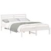 vidaXL Gultas rāmis Balts 140 x 210 cm Ciets priedes koks