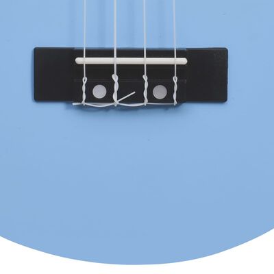 vidaXL soprāna bērnu ukulele ar somu, zilgana, 21"