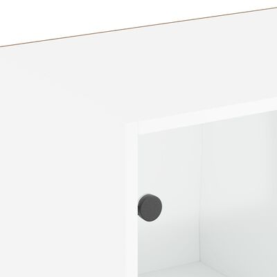 vidaXL grāmatu plaukts ar durvīm, balts, 204x37x75 cm, koks