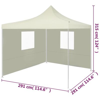 vidaXL saliekama telts ar 2 sienām, 3x3 m, krēmkrāsā