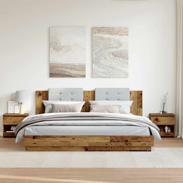 vidaXL naktsskapī&scaron;i 2 gab Old Wood 40x30x39 cm Engineered Wood