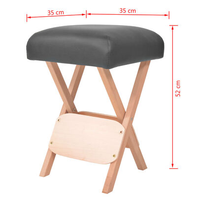 vidaXL saliekams masāžas krēsls, 12 cm, biezs sēdeklis, melns