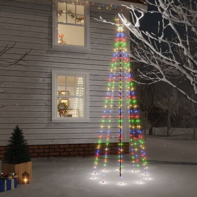 vidaXL Ziemassvētku egle ar pīķi, 310 krāsainas LED, 300 cm