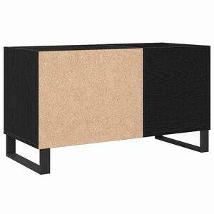 vidaXL Pla&scaron;u skapis Melns ozolkoks 85 x 38 x 48 cm Inženierijas koks