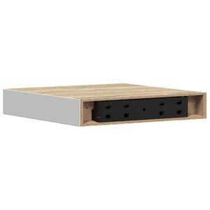 vidaXL sienas plaukts, baltā un ozolkoka krāsā, 23x23,5x3,8 cm, MDF