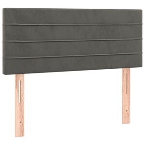 vidaXL gultas galvgalis, 90x5x78/88 cm, tum&scaron;i pelēks samts