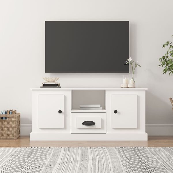 vidaXL TV skapītis, 100x35,5x45 cm, inženierijas koks, balts