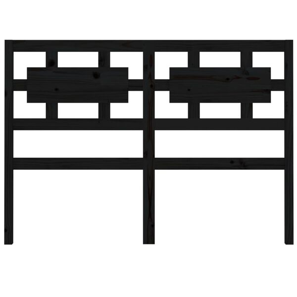 vidaXL gultas galvgalis, melns, 165,5x4x100 cm, priedes masīvkoks