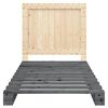 vidaXL gultas rāmis ar galvgali, pelēks, 100x200 cm, priedes masīvkoks