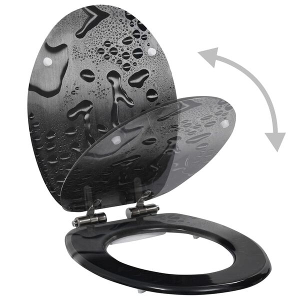 vidaXL tualetes poda sēdekļi, lēni aizverami, 2 gab., ūdens lāses