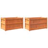 vidaXL dārza puķu kastes, 2 gab., vaska brūnas, priedes masīvkoks