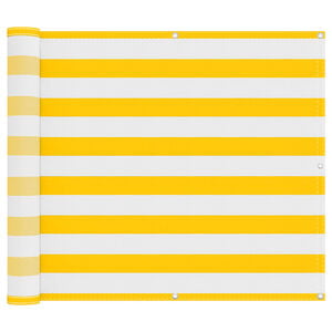 vidaXL Balkona ekrāns Dzeltena un balta 100 x 200 cm Oksforda audums