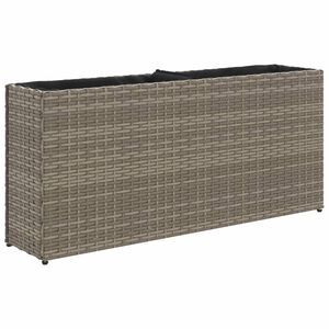 vidaXL dārza puķu kaste, 2 podi, 90x20x40 cm, pelēka PE rotangpalma